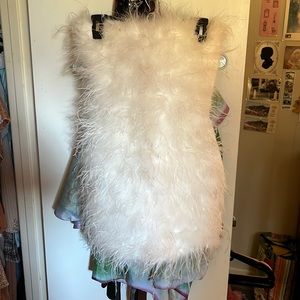 12th tribe feather dress white XS